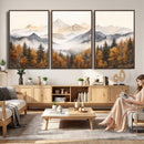 Abstract Mountain Wall Art | Misty Mountain Forest and