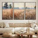 Golden Fields Canvas Wall Art Print – Serene Landscape of