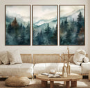 Serenity Forest Wall Art Canvas | Foggy Mountain Landscape
