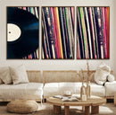 Vinyl Record and Album Collection Canvas Wall Art - Retro