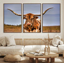 Texas Longhorn Wall Art Print, Framed Longhorn Cow Wall Art