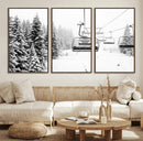Winter Forest Wall Art Canvas Print – Framed Snowy Mountain