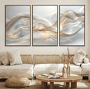 Abstract art Grey and Gold Lines Wall Art