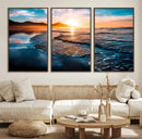 Sunset Beach Ocean Canvas Wall Art – Tranquil Ocean