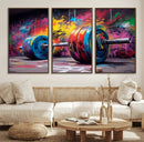 Abstract Graffiti Barbell Canvas Wall Art – Urban Fitness