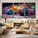 Abstract Graffiti Barbell Canvas Wall Art – Urban Fitness