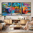 Fitness Gym Barbell Graffiti Wall Art Canvas Print