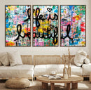 Life Beautiful Art Print - Banksy Graffiti Wall Art Canvas by MyGreatCanvas | Canvas Wall Art Prints | Photo Prints & Wall Decor
