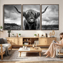 Scottish Cow Wall Art Canvas Print | Longhorn Wall Art |