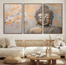 Abstract Buddha Statue Wall Art Canvas Print - Modern