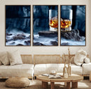 Whiskey Ice Wall Art Canvas Print