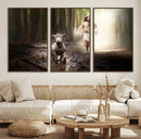 Jesus Canvas Wall Art - Jesus Running After Lost Lamb,