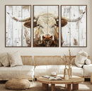 Rustic Longhorn Bull Wall Art Canvas Set – Western-Inspired by MyGreatCanvas | Canvas Wall Art Prints | Photo Prints & Wall Decor