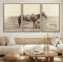 Cowboy Wall Art - Western Horse Canvas Print - Vintage