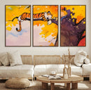 Calvin and Hobbes Tree Scene Canvas Print | 3 Panel Large by MyGreatCanvas | Canvas Wall Art Prints | Photo Prints & Wall Decor