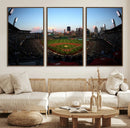 PNC Park Evening Game Triple Canvas Wall Art - Pittsburgh