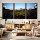 PNC Park Evening Game Triple Canvas Wall Art - Pittsburgh