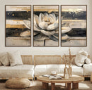 Abstract Lotus Flower Wall Art Canvas Print, Meditation Yoga