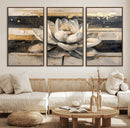 Abstract Lotus Flower Wall Art Canvas Print, Meditation Yoga