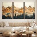 Rustic Wood Mountain Wall Art Print | Triptych Giclee Print by MyGreatCanvas | Canvas Wall Art Prints | Photo Prints & Wall Decor