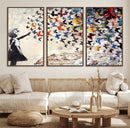 Banksy Graffiti Wall Art Canvas Print: Girl Releasing