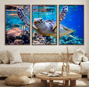Underwater Sea Turtle Wall Art Canvas Print – Vibrant Ocean