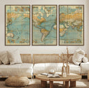 Push Pin World Map Canvas Print – Travel Tracker Wall Art