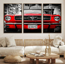 Red Mustang Car Wall Art – Framed Classic Vehicle Canvas by MyGreatCanvas | Canvas Wall Art Prints | Photo Prints & Wall Decor