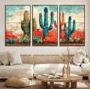 Colorful Cacti Wall Art – Framed Vibrant Succulent Canvas by MyGreatCanvas | Canvas Wall Art Prints | Photo Prints & Wall Decor