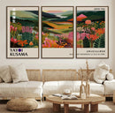 Yayoi Kusama Abstract Print, Vibrant Floral Mountain Art