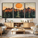Sunset Mountain Landscape Canvas Wall Art Print - Nature
