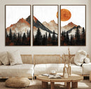 Modern Abstract Mountain Canvas Wall Art Print, Abstract
