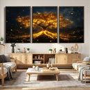 Golden Tree of Life Canvas Wall Art Print - Majestic Glowing by MyGreatCanvas | Canvas Wall Art Prints | Photo Prints & Wall Decor