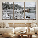 Winter Wall Art - Cabin by the Lake Canvas Wall Art - Serene by MyGreatCanvas | Canvas Wall Art Prints | Photo Prints & Wall Decor
