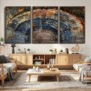 Framed Tree Ring Wall Art - Abstract Colorful Tree Ring Wall