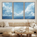 Abstract Ocean Print Artwork- Serene Blue Ocean Canvas Wall