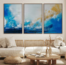 Blue Abstract Print - Dynamic Ocean-Inspired Canvas Wall Art