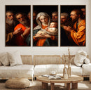Religious Canvas Wall Art Print - Madonna and Child with