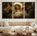 Mary Jesus Canvas Wall Art Print - Madonna and Child with