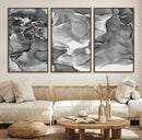 Black White Abstract Canvas Wall Art - Fluid Ink Artwork - by MyGreatCanvas | Canvas Wall Art Prints | Photo Prints & Wall Decor