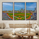 Wrigley Field Chicago Cubs Panoramic Canvas Print –
