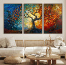 Mosaic Tree Canvas Wall Art Canvas Print – Vibrant Stained