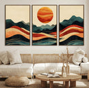 Mountain Triptych Wall Art Canvas Print – Western Nature
