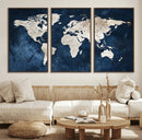 Vintage World Map Canvas Wall Art - Framed Map Print for by MyGreatCanvas | Canvas Wall Art Prints | Photo Prints & Wall Decor
