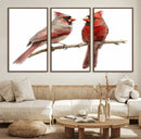 Cardinal Canvas Wall Art - Male and Female Cardinal Print -
