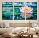 Lotus Flower Wall Art Canvas Print, Water Lily Large Wall