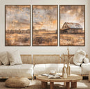 Rustic Farmhouse Wall Art Canvas Print | Barn and Field