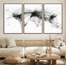 Flight Routes Air Traffic Map Canvas Wall Art - Framed -