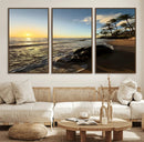 Tropical Beach Wall Art - Stunning Ocean Sunset Canvas Print