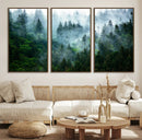 Misty Forest Wall Art Canvas Print – Framed Foggy Mountain by MyGreatCanvas | Canvas Wall Art Prints | Photo Prints & Wall Decor